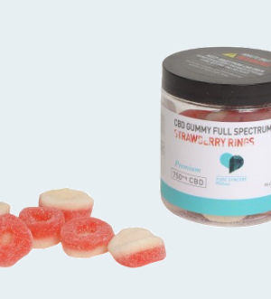 Gummy Full Spectrum Peach Rings 750MG (37.5mg per slice) (8 OZ) (20 PCS)